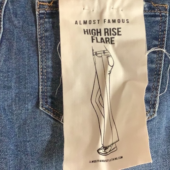 Almost Famous Size 0 Denim High Rise Flare Jeans. New With Tags. - Picture 8 of 9